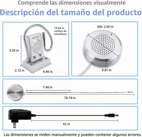 Vista 7 de DESHUN Altavoz de intercomunicación de ventana, intercomunicador de ventana de 2 vías, micrófono de intercomunicación de contador de ventana