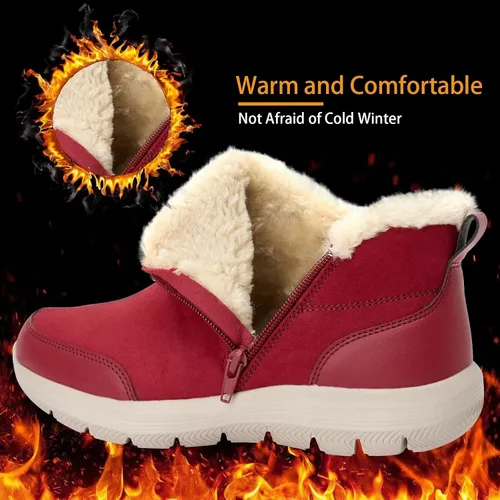 Vista 2 de TIOSEBON Botines de invierno para mujer, antideslizantes, resistentes para caminar, senderismo