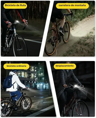 Vista 6 de TOWILD CL450 Luces de bicicleta para conducción nocturna, 450 lúmenes, USB-C recargable, aleación de aluminio, IPX6 impermeable (negro)