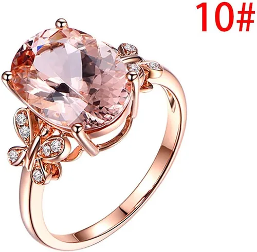 Vista 2 de Juego de anillos gruesos coloridos de acero inoxidable, chapado en oro natural, piedra de diamante de 18 quilates y anillos de novia para mujer