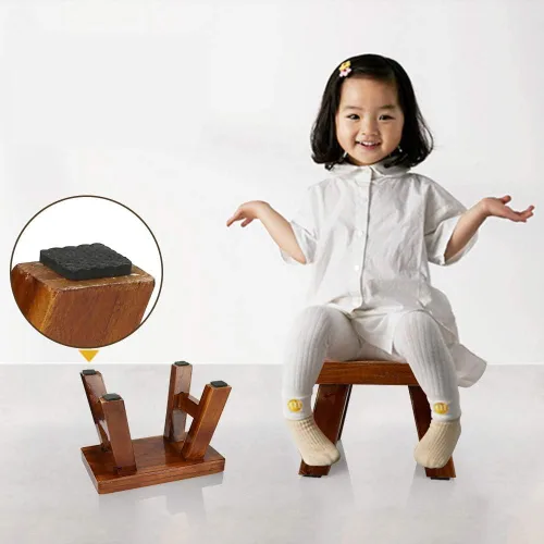 Vista 5 de Taburete resistente de madera maciza, pequeño para niños y adultos, soporte para plantas, taburete de pesca (marrón)