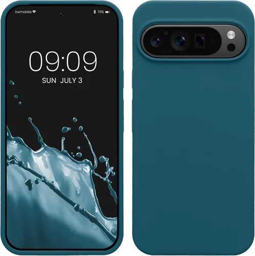 Vista 9 de kwmobile Funda Compatible con Google Pixel 6 Pro - Funda de Teléfono de Silicona TPU con Acabado Suave - Azul Caribe