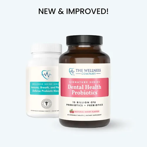 Vista 7 de The Wellness Company Probiótico para la salud dental – Limpieza del mal aliento, soporte para el microbioma bucal, dientes y encías frescos – 15 mil