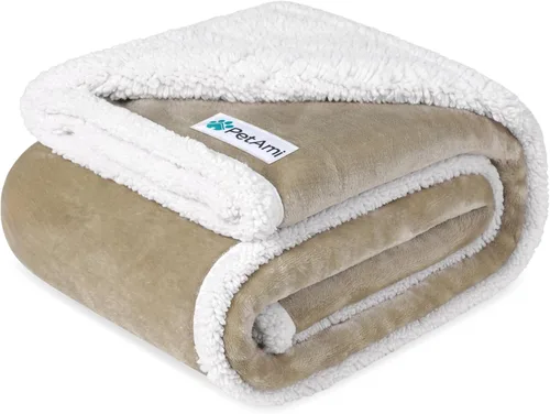 Vista 29 de PetAmi - Manta impermeable para perros medianos, cachorros, gatos pequeños Manta de forro polar suave para mascotas para sofá Cubierta gruesa