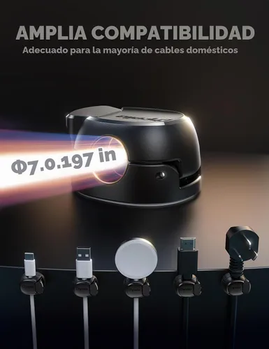 Vista 8 de Paquete de 8 organizadores de cables [doble resorte y cierre, máxima seguridad] clips para cables, gestión de cables de Chfeila - Soporte adhesivo