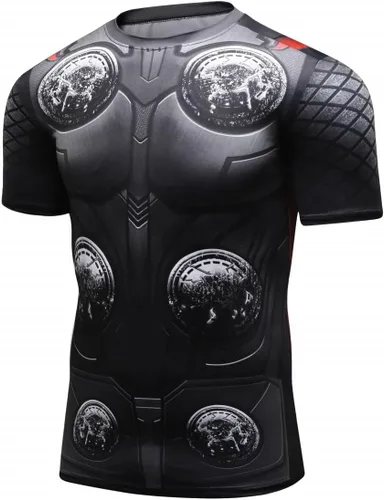 Vista 3 de Red Plume Camisa de compresión para hombre, manga corta, capa base, camisetas de secado fresco