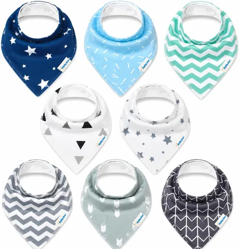 Vista 18 de KiddyStar Organic Cotton Baby Drool Bibs Soft, Adjustable, Absorbent, Unisex Teething Bandana Bibs for Babies