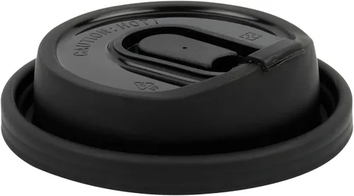 Vista 11 de Restaurantware Solo tapas: tapas Restpresso para tazas de café de papel de 8, 12, 16 y 20 onzas, 25 tapas de papel desechables con tapón Negro