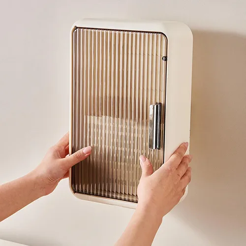Vista 5 de TOPINCN Organizador de palillos montado en la pared, a prueba de polvo, almacenamiento de utensilios de cocina con tapa, adecuado para cucharones