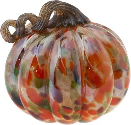 Vista 10 de Boston International Calabaza de cristal para otoño, cosecha, Acción de Gracias, decoración de mesa de vidrio soplado a mano, pequeño, remolino