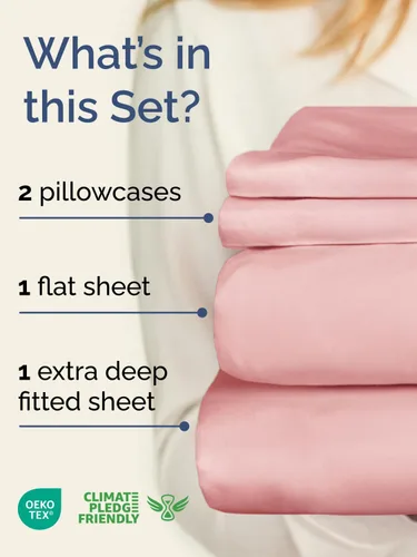 Vista 214 de Extra Deep Twin XL Sheet Set - 3 Piece College Dorm Room - White 01-Blanco