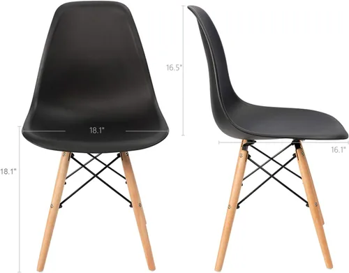 Vista 3 de Furmax Silla de comedor de estilo moderno, silla DSW moderna de mediados de siglo, silla de plástico Shell Lounge para cocina, comedor, dormitorio