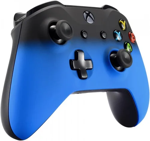 Vista 4 de eXtremeRate Cubierta de placa frontal azul sombra, carcasa frontal suave al tacto, kit de repuesto de agarre suave cómodo para controlador Xbox One