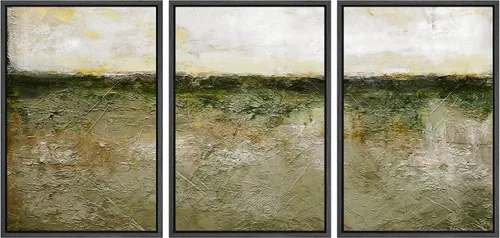 Vista 146 de wall26 Lienzo enmarcado para pared, juego de arte de acuarela pastel, paisaje rural, ilustraciones con formas abstractas, arte moderno, decorativo