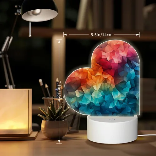 Vista 2 de 3D Night Light LED Light Lamp Base Personalized Gifts Acrylic Night Light Color Fusion Night Light Acrylic Plaque USB 3 Colors Change Smart Touch