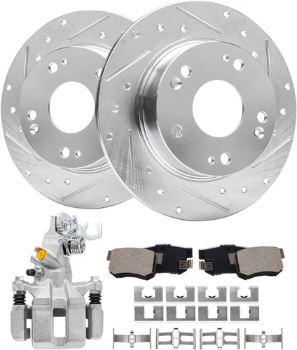 Vista 90 de Detroit Axle - 4 rotores de freno para Chevrolet Cruze 2014 2015 [modelos de motores de gas] Rotores de freno de disco perforados y ranurados