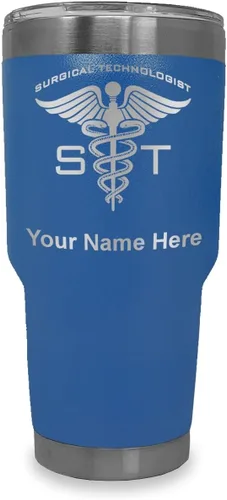Vista 16 de LaserGram Vaso aislado al vacío de 20 onzas, ST Surgical Technologist, grabado personalizado incluido (gris)