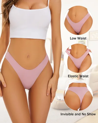 Vista 5 de Riozz Ropa interior invisible para mujer, bikini suave y elástico, sin costuras, ropa interior invisible, hipster, paquete de 6