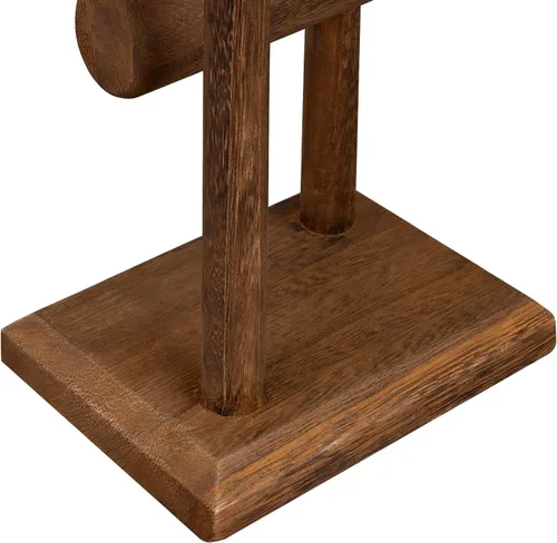 Vista 6 de Ikee Design Torre de exhibición de relojes de pulsera de madera de 2 niveles, soporte de almacenamiento para collar, 7.9 pulgadas de ancho x 4.3