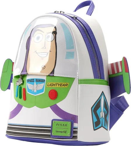 Vista 4 de Loungefly Disney Pixar Toy Story Buzz Lightyear - Bolso de hombro con doble correa para mujer, mini mochila, Multi, Mini, Mini mochila