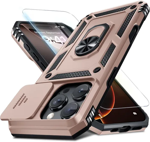 Vista 159 de Janmitta Funda para iPhone 8 Plus/7 Plus/6 Plus, Cubierta de Teléfono con Cubierta Deslizante Integrada para Lente de Cámara + Protector