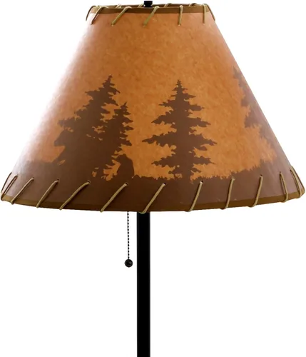 Vista 2 de Catalina Lighting 19910-000 Lámpara de pie rústica para cabaña, lámpara de pie, luz de sala de estar para cabina o hogar, bombilla LED no incluida
