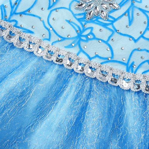 Vista 5 de Uhdear Vestido de fiesta de nieve disfraz de princesa disfraz de cosplay con accesorios
