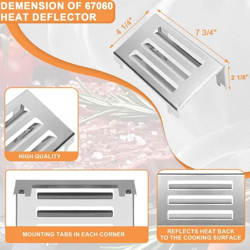 Vista 4 de 67060 Deflector de calor para Weber GS4 Spirit II 300 y 200 SER Spirit II E210 E220 E310, S210/220, S310/320, repuesto para Weber Spirit 2 piezas