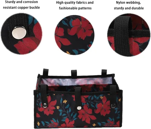 Vista 3 de Bolsa de andador debajo del asiento para rodillo de cuatro ruedas, bolsa con ruedas, organizador de almacenamiento para caminantes para senoirs