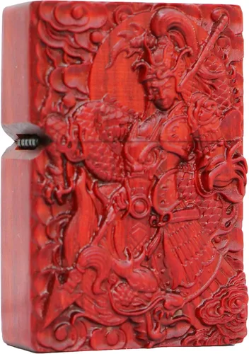 Vista 8 de Carcasa exterior de palisandro Huanghuali natural tallado para módulo Zippo (1000 brazos Avalokiteshvara de la diosa 3#)