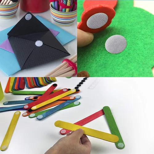 Vista 7 de Vkey - Gancho de velcro en forma de moneda, 20 mm de diámetro, puntos autoadhesivos (juego de 500 pares)