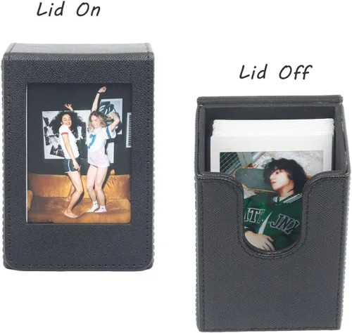 Vista 2 de Orga'Neat Estuche de Almacenamiento Portafotos para Película Fujifilm Instax Mini 12/11/90/40/9/8/7/7+/EVO, Portafotos de Cuero PU con Bolsillo Negro