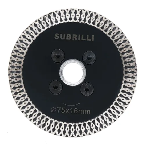 Vista 3 de Disco de corte de talla de segmento turbo de hoja de sierra de diamante de 3 pulgadas con rosca extraíble 5/8-11 para azulejos de granito de piedra