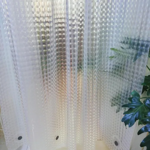 Vista 21 de Cortina de ducha corta transparente de 60 pulgadas de largo, forro de cortina de ducha corta de plástico EVA 7G, 60 pulgadas de largo para baño
