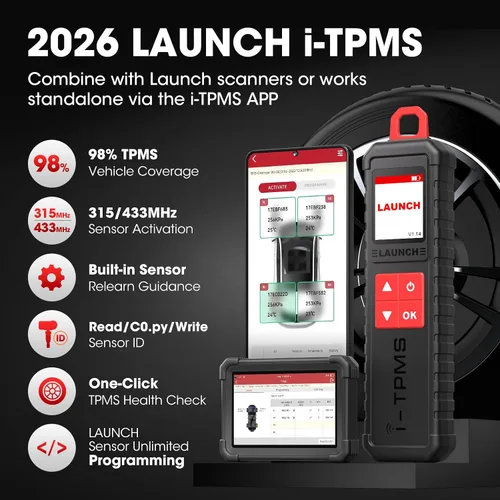 Vista 2 de Nueva herramienta de servicio TPMS portátil LAUNCH X-431 i-TPMS TSGUN 2026, reinicio, reinicio y programa, sensores TPMS Funciona con escáner X-431