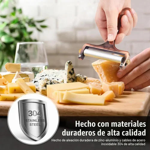 Vista 5 de Sopito - Cortador de queso de alambre de acero inoxidable con 3 cables adicionales, cobre