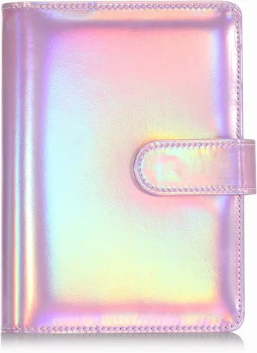 Vista 15 de Sooez Carpeta A5 con 6 anillas, cubierta recargable para cuaderno, organizador pequeño de cuero, carpeta vacía para presupuesto, diario, soporte