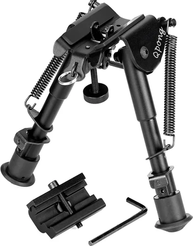Vista 7 de Bípodes para rifle de 6 a 9 pulgadas, longitud de pierna ajustable y ligera con adaptador