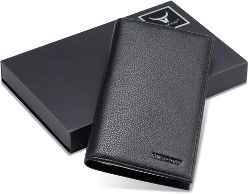 Vista 7 de HISCOW Funda minimalista para chequera, cuero de grano completo