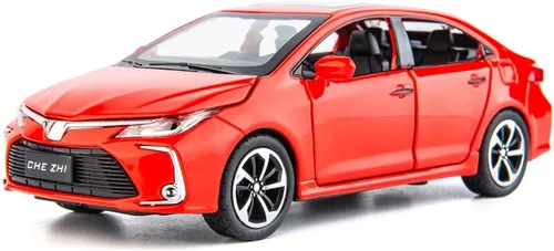 Vista 8 de BDTCTK Compatible con modelo de coche 1:32 Corolla, coche de juguete de aleación de zinc con sonido y luz que se tira hacia atrás para niños y Negro