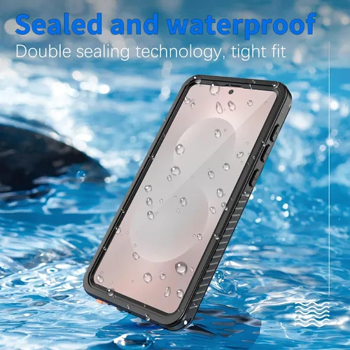 Vista 2 de DINGXIN Funda impermeable para Samsung Galaxy S25 Edge con certificación IP68, protector de pantalla integrado, a prueba de golpes, a prueba
