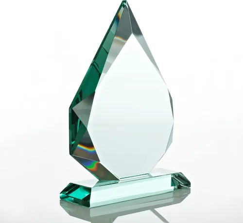 Vista 7 de Baudville Trofeo grabado personalizado - Premio de cristal de jade Logotipo personalizado.