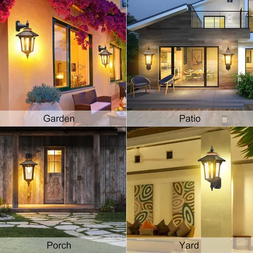 Vista 6 de Linterna de Pared Solar con 3 Modos, Luz de Pared Solar con Sensor de Movimiento Impermeable, Luces LED de Porche Delantero del Anochecer al