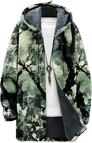 Vista 19 de BIVENANT Sudaderas con capucha con cremallera para hombre, cárdigan con capucha a rayas, sudaderas con capucha de camuflaje, abrigos de moda