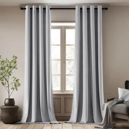 Vista 30 de EMEMA Cortinas de terciopelo negro, 2 paneles de 40 x 63 pulgadas de largo, bolsillo trasero para barra