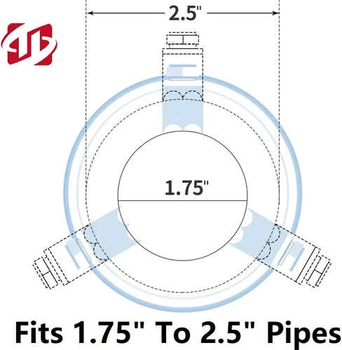 Vista 5 de Caño de escape universal de acero inoxidable para automóvil, diámetro: 1.5 pulgadas a 2.5 pulgadas Fit 1.75''/2''/2.25''/2.5'' Outer Diameter