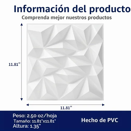 Vista 2 de Art3dwallpanels - Paneles de pared 3D, color blanco, paquete de 33