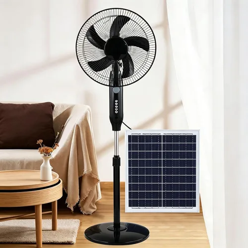 Vista 8 de Ventilador de pedestal accionado solar de 16 pulgadas,Motor DC sin Negro