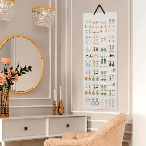 Vista 3 de Lolalet Organizador Colgante de Aretes con 20 Ganchos para Mujeres, Organizador de Aretes de Pared Colgador de Aretes, Almacenamiento de Aretes