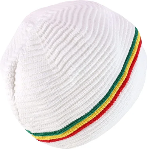Vista 3 de Deep Crown Gorro de gran tamaño RGY a rayas 100% algodón Rasta Skully